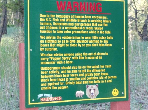 Warning for hikers